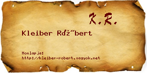 Kleiber Róbert névjegykártya